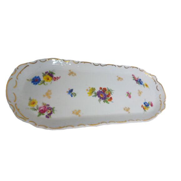 Vintage Reichenbach Germany Fine Bone China Floral Tray - Picture 6 of 6